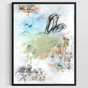 Original Mixed Media Abstract Modern Art Painting 18x24 "Dilruba" Signed